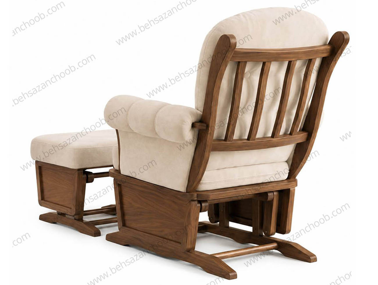 راکینگ چیر چوبی پاف دار لیانا R150